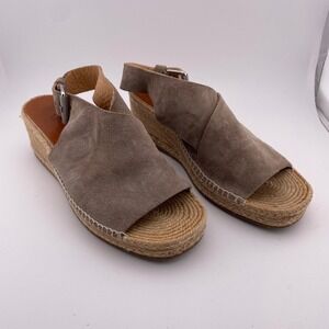 Rag & Bone Espadrille Sandals Women's Size 38‎ Wedge Suede Slingback Taupe
